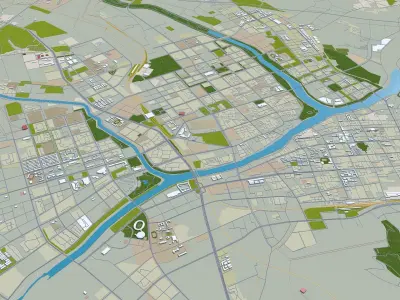 Chifeng Inner Mongolia China 35km Free low-poly 3D model
