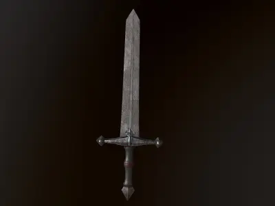 Ancient Stone Sword  Free low-poly 3D model