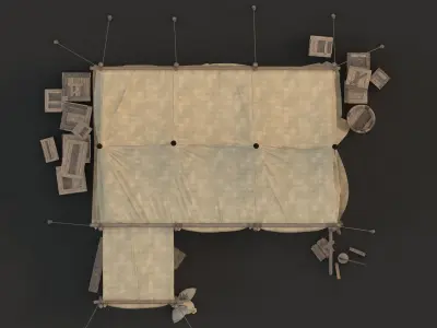 medieval market Low-poly 3D model get