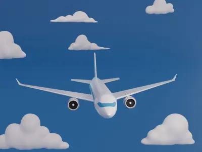 Simple Airplane Low-poly 3D model