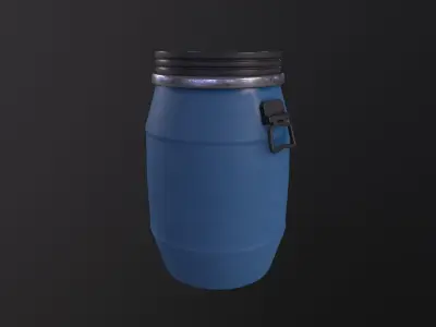 Plastic Barrel 3D Model Low-poly 3D model