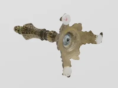 Brass Lamp Victorian Small  photogrammetry scan PBR 4K textures Low-poly 3D model