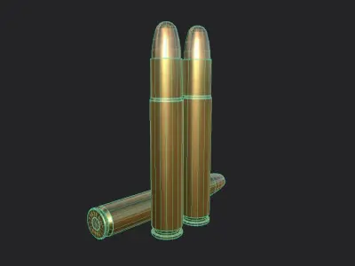 1075 x 68mm Mauser Ammo Low-poly 3D model