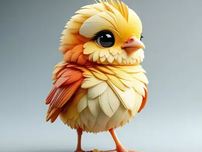 Adorable Baby Chick 3D Model Low-poly 3D model