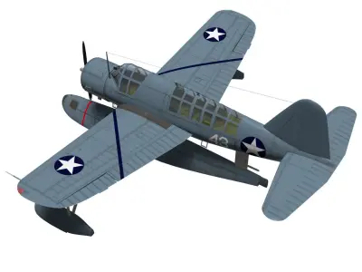 Chance Vought OS2U Kingfisher 3D model purchase