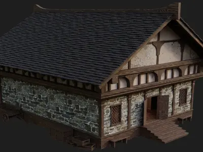 Old Medieval Building 4K Textures GameReady 103 Low-poly 3D model