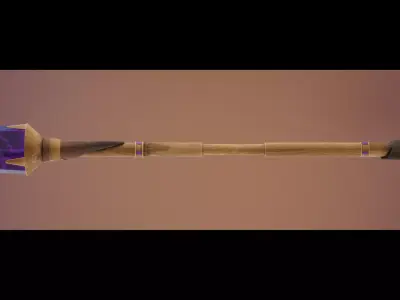 Low Poly Stylized Magical Staff Free low-poly 3D model