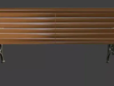 park bench low poly Low-poly 3D model