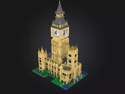LEGO Clock Tower Model  Playful Precision in Brick Form 3D model