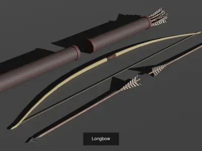 Medieval Bows and Crossbows 3D Model Collection