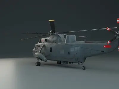 Lowpoly Helicopter - Westland Sea King HAS5 Low-poly 3D model Low-poly 3D model