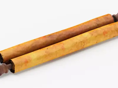 Scroll Closed With Pirate Map 02 3D model