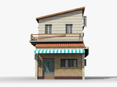 Japanese House x9 Low-poly 3D model