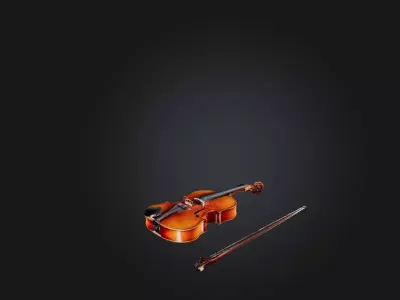 Rare Antique Violin Low-poly 3D model