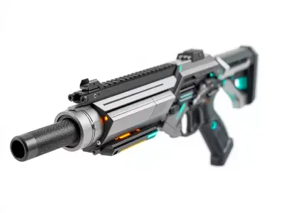 Futuristic Assault Rifle model pack Low-poly 3D model