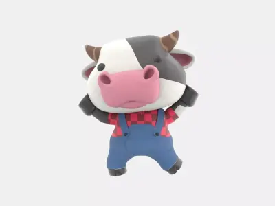 Cute Cow 3D Illustration 3D model