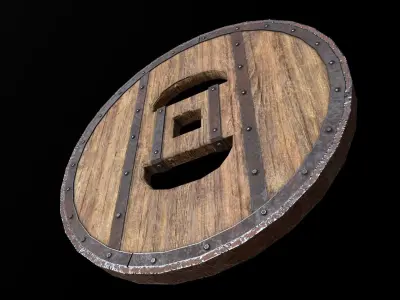 Wagon Wheel 7 Low-poly 3D model