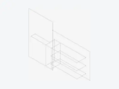 Partition - Contemporary - Changeall - Left - Shelfand Rack Low-poly 3D model