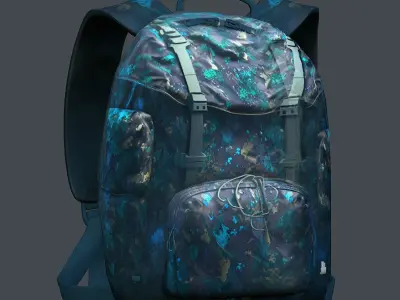 Backpack Camping Generic military human bag storqge baggage Low-poly 3D model 7