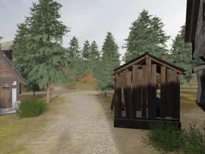 Charming Mountain Village 3D model