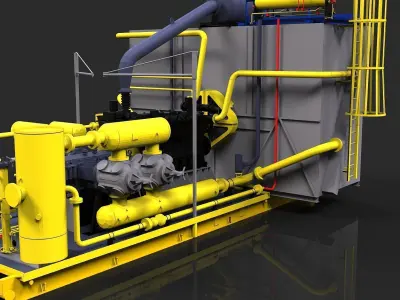 Compressor 2 gas turbine Free 3D model