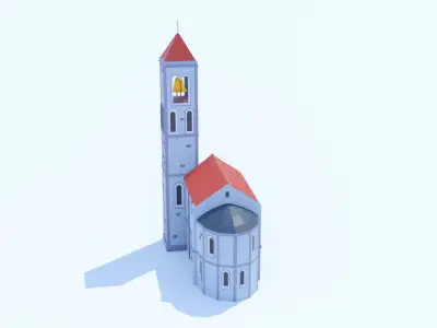 Italian Chucrh Low Poly Low-poly 3D model