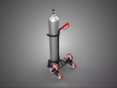 STAIR CLIMBER GAS CYLINDER HAND TRUCK CART TROLLEY SINGLE HANDLE 3D model