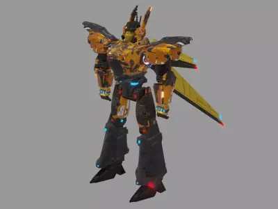 sci-fi robot humanoid Low-poly 3D model
