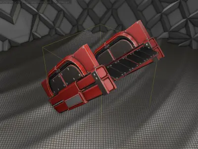 Sci-Fi Stairs - 22- Red Version Low-poly 3D model