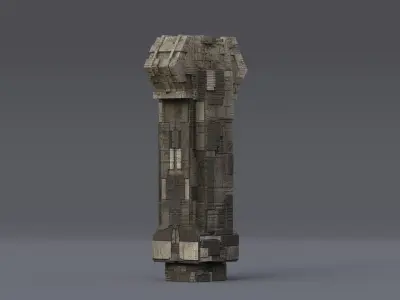 Skyscrapers Futuristic Sci-Fi Cyberpunk 2 3D model