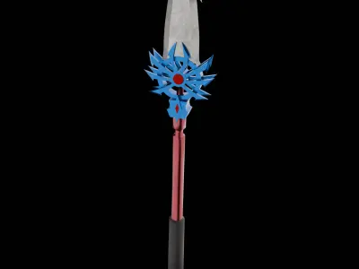 Fantasy Spear for game and Animation Low-poly 3D model