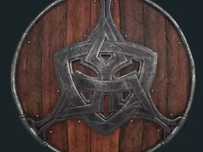 Viking Shield PBR-LowPoly Low-poly 3D model