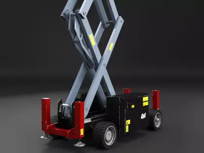 Scissor Lift - Game Ready PBR - 3 LODs 3D model