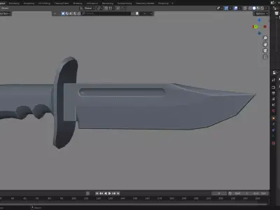 Military Knife 3D Low-poly 3D model