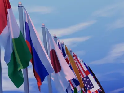 Animated Flag  3D model