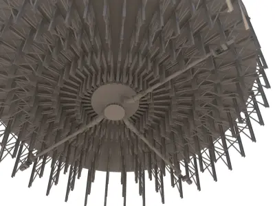 model espesador circular structure with crane on top 3D model