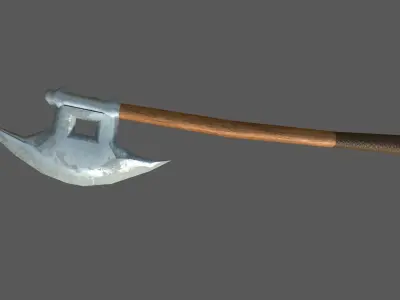Viking axe Low-poly 3D model 23