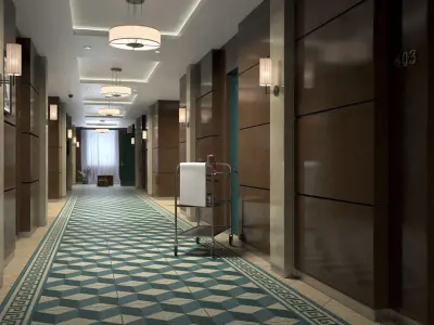 Hotel Corridor 3D model buy