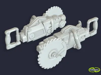 Chainsaw Circular Saw Low-poly 3D model