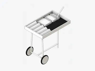 Furniture - Contemporary - Bond - Serving Trolley Low-poly 3D model