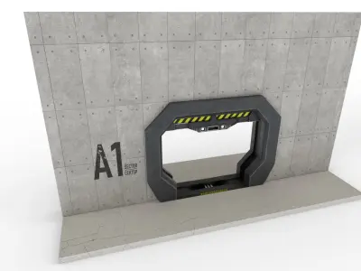 Armored door Low-poly 3D model