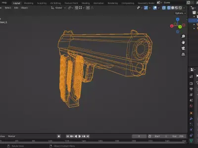 Hand Gun pistol Free low-poly 3D model