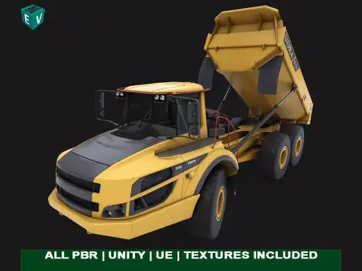 Generic Articulated Mining Truck 04 All PBR Unity UE Textures Low-poly 3D model