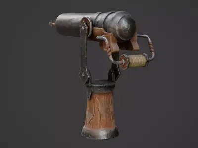 Stylized Harpoon Gun Game Ready Low-poly 3D model
