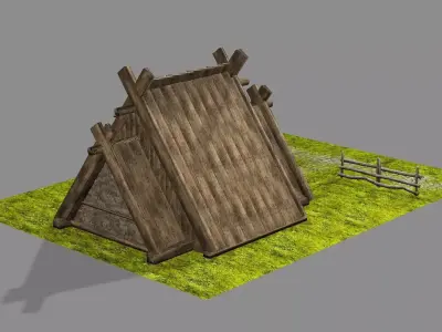 Medieval Viking House 07 Game Ready Low-poly 3D Model Low-poly 3D model purchase