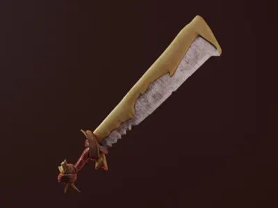 Bone Sword PBR Game-Ready Low-poly 3D model Low-poly 3D model