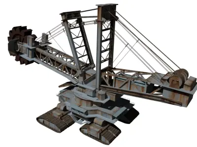 Bucket Wheel Excavator Low-poly 3D model purchase