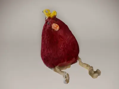 Cute Knitted Bird Photoscan Low-poly 3D model