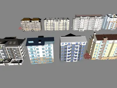 Buildings City building industrial park commercial housing 3D model V11