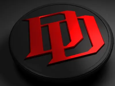 Daredevil logo animated Low-poly 3D model